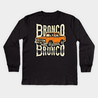 1987-1991 Ford Bronco w/Tires retro and vintage Kids Long Sleeve T-Shirt